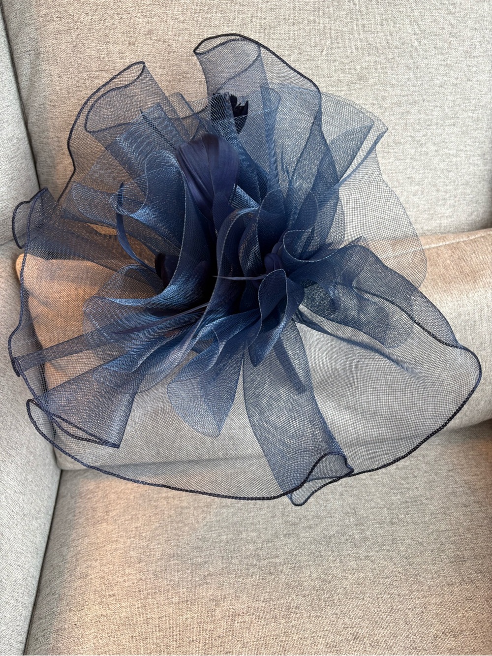Navy Floral Mesh Fascinator Hat - Women Accessories